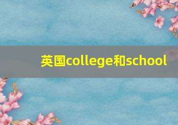 英国college和school