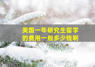 英国一年研究生留学的费用一般多少钱啊