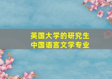 英国大学的研究生中国语言文学专业