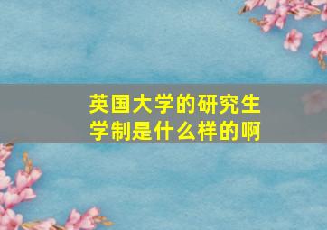 英国大学的研究生学制是什么样的啊