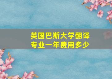 英国巴斯大学翻译专业一年费用多少