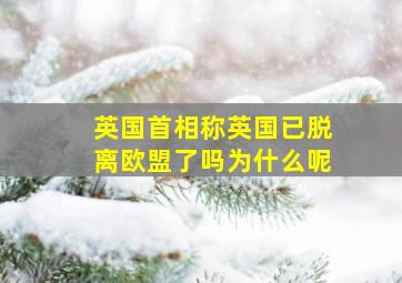 英国首相称英国已脱离欧盟了吗为什么呢