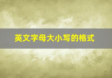 英文字母大小写的格式