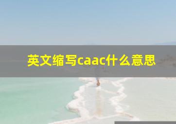 英文缩写caac什么意思