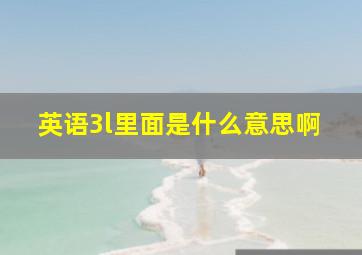 英语3l里面是什么意思啊