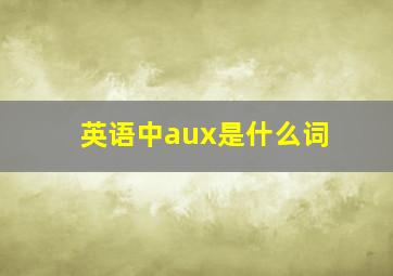 英语中aux是什么词