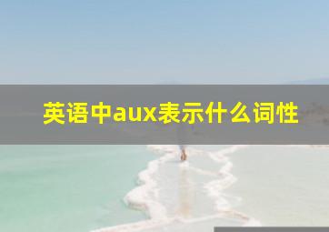 英语中aux表示什么词性