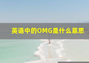 英语中的OMG是什么意思