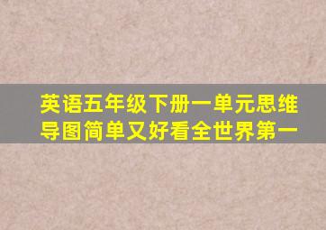 英语五年级下册一单元思维导图简单又好看全世界第一