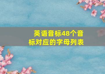 英语音标48个音标对应的字母列表