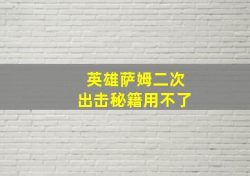 英雄萨姆二次出击秘籍用不了