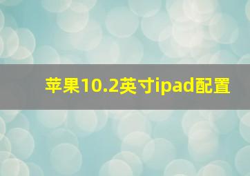 苹果10.2英寸ipad配置