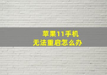 苹果11手机无法重启怎么办