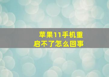 苹果11手机重启不了怎么回事