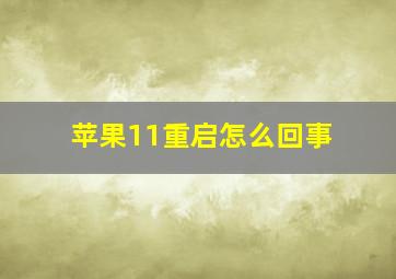 苹果11重启怎么回事