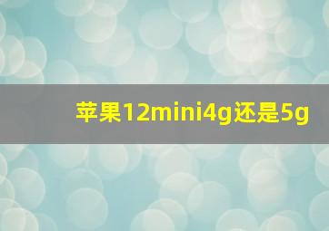 苹果12mini4g还是5g