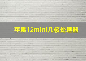 苹果12mini几核处理器