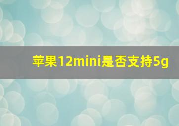 苹果12mini是否支持5g