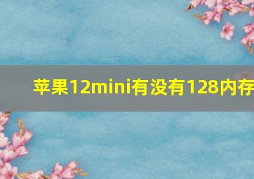 苹果12mini有没有128内存