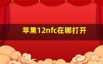 苹果12nfc在哪打开