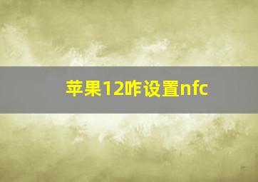 苹果12咋设置nfc