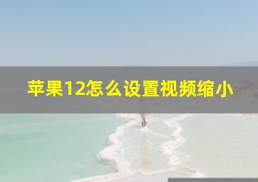 苹果12怎么设置视频缩小