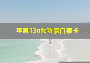 苹果13nfc功能门禁卡