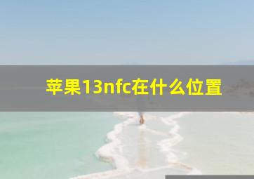 苹果13nfc在什么位置