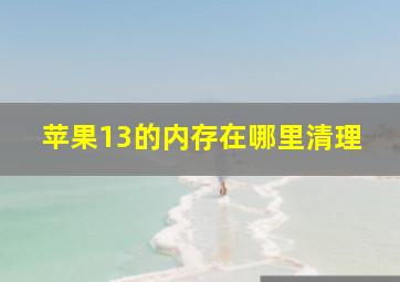 苹果13的内存在哪里清理