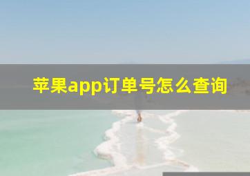 苹果app订单号怎么查询