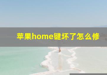 苹果home键坏了怎么修