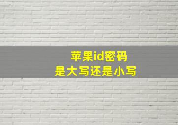 苹果id密码是大写还是小写