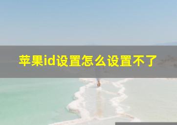 苹果id设置怎么设置不了