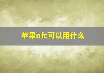 苹果nfc可以用什么