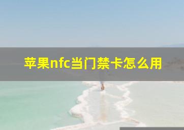 苹果nfc当门禁卡怎么用