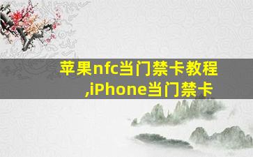 苹果nfc当门禁卡教程,iPhone当门禁卡