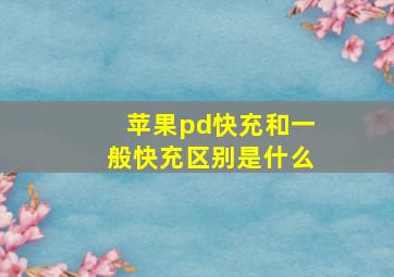 苹果pd快充和一般快充区别是什么