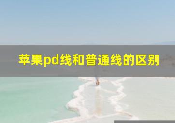 苹果pd线和普通线的区别