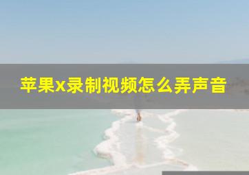 苹果x录制视频怎么弄声音