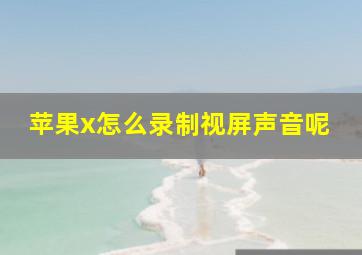 苹果x怎么录制视屏声音呢