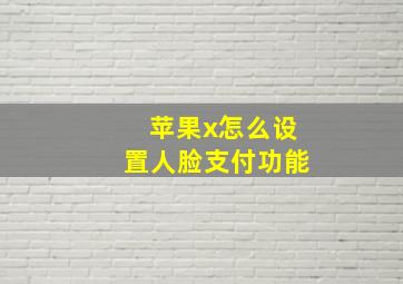 苹果x怎么设置人脸支付功能