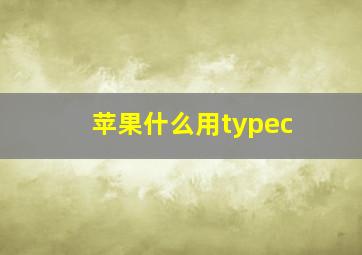 苹果什么用typec