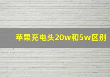 苹果充电头20w和5w区别