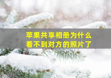 苹果共享相册为什么看不到对方的照片了