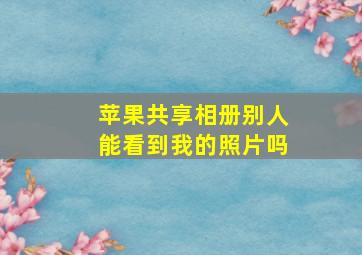 苹果共享相册别人能看到我的照片吗