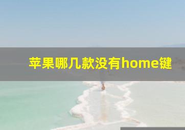 苹果哪几款没有home键