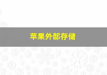 苹果外部存储