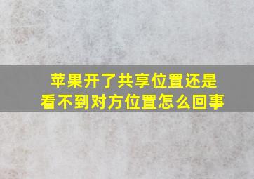 苹果开了共享位置还是看不到对方位置怎么回事