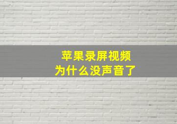 苹果录屏视频为什么没声音了