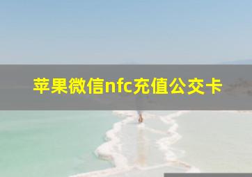 苹果微信nfc充值公交卡